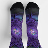Trendfarbene Moderne Abstrakte Fraktal Blume Socken (Oben)