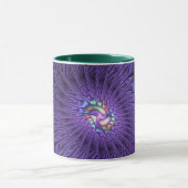 Trendfarbene Moderne Abstrakte Fraktal Blume Tasse (Zentrum)