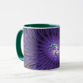 Trendfarbene Moderne Abstrakte Fraktal Blume Tasse (Vorderseite Links)