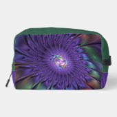 Trendfarbene Moderne Abstrakte Fraktal Blume Waschbeutel (Rückseite)