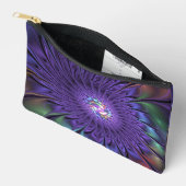 Trendfarbene Moderne Abstrakte Fraktal Blume Zubehörtasche (Offen)