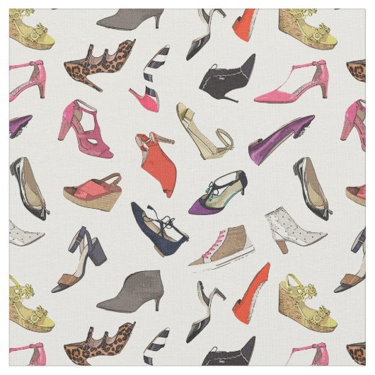 Trendfarbene Modeschuhe Stoff (Nahaufnahme)