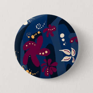 Trendfarbene Muster-Accessoires, abstrakt-blau-pin Button