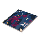 Trendfarbene Muster-Accessoires, abstrakt-blau-pin Fliese (Seite)