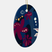 Trendfarbene Muster-Accessoires, abstrakt-blau-pin Keramikornament (Rechts)