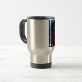 Trendfarbene Muster-Accessoires, abstrakt-blau-pin Reisebecher (Vorderseite Links)