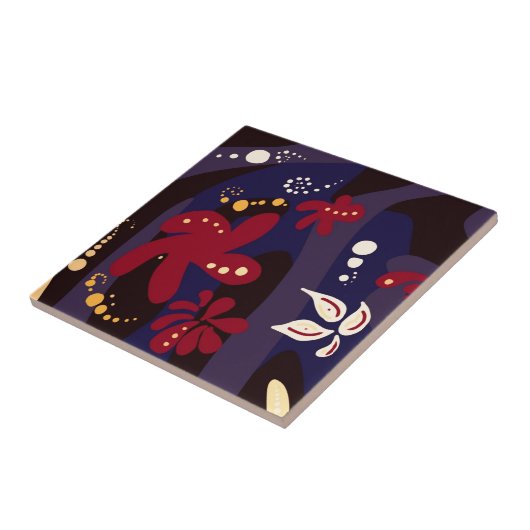 Trendfarbene Muster-Accessoires, schwarz, lila abs Fliese (Seite)