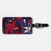 Trendfarbene Muster-Accessoires, schwarz, lila abs Gepäckanhänger (Vorderseite horizontal)