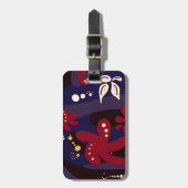 Trendfarbene Muster-Accessoires, schwarz, lila abs Gepäckanhänger (Vorderseite vertikal)