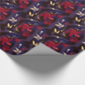 Trendfarbene Muster-Accessoires, schwarz, lila abs Geschenkpapier (Ecke)