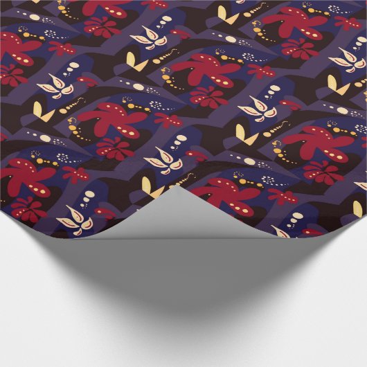Trendfarbene Muster-Accessoires, schwarz, lila abs Geschenkpapier (Ecke)