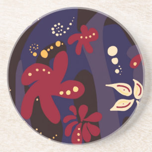 Trendfarbene Muster-Accessoires, schwarz, lila abs Sandstein Untersetzer