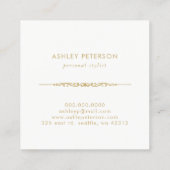 Trendfarbene Niedliche Aquarellfarben, goldfarbene Quadratische Visitenkarte (Rückseite)