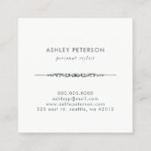 Trendfarbene Niedliche Aquarellfarben Rosa Blume M Quadratische Visitenkarte (Rückseite)