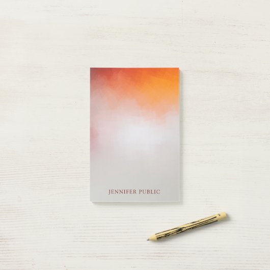 Trendfarbene Personalisierte Moderne Abstrakt Post-it Klebezettel (Auf Schreibtisch)