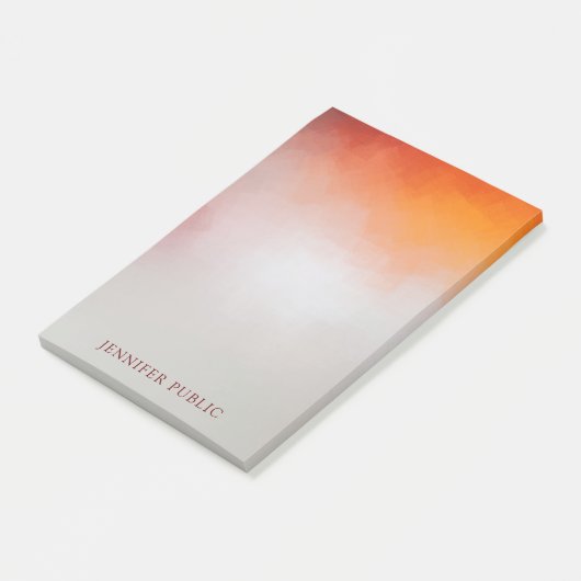 Trendfarbene Personalisierte Moderne Abstrakt Post-it Klebezettel (angewinkelt)