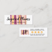 Trendfarbene Plum Lila & Gold Social Media Mini Visitenkarte (Vorne/Hinten)