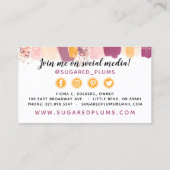 Trendfarbene Plum Lila & Gold Social Media Visitenkarte (Rückseite)