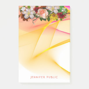 Trendfarbene Rose Blume Wasserfarben Post-it Klebezettel