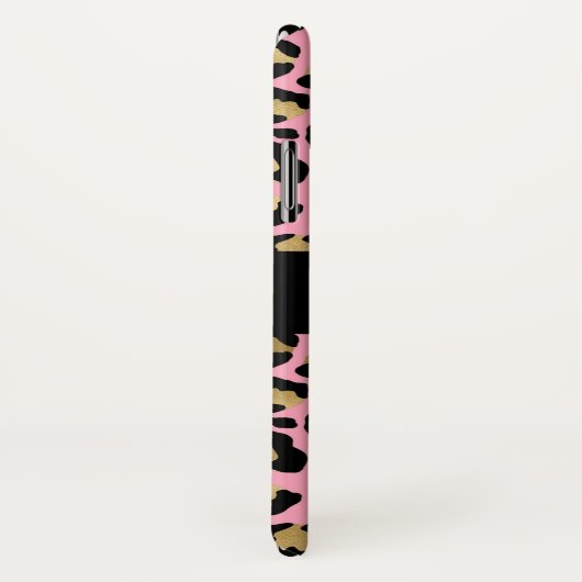 Trendfarbene Schwarz-Rosa- und Goldleoparddrucke | Case-Mate iPhone Hülle (Hinten/Rechts)