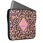 Trendfarbene Schwarz-Rosa- und Goldleoparddrucke | Laptopschutzhülle (Vorne Rechts)