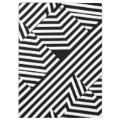 Trendfarbene schwarz-weiße geometrische Streifen m Klemmbrett (Rückseite)