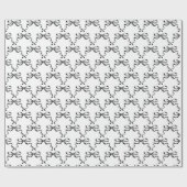 Trendfarbene Schwarzweißbänder Geschenkpapier (Flach)