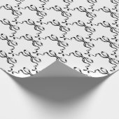 Trendfarbene Schwarzweißbänder Geschenkpapier (Ecke)