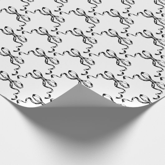 Trendfarbene Schwarzweißbänder Geschenkpapier (Ecke)