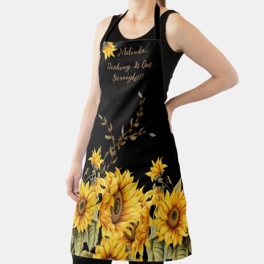 Trendfarbene Sonnenblumen und Zitate Frauen Schürz Schürze (InSitu)