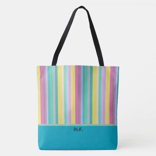 Trendfarbene Summer Stripes Tasche (Vorderseite)