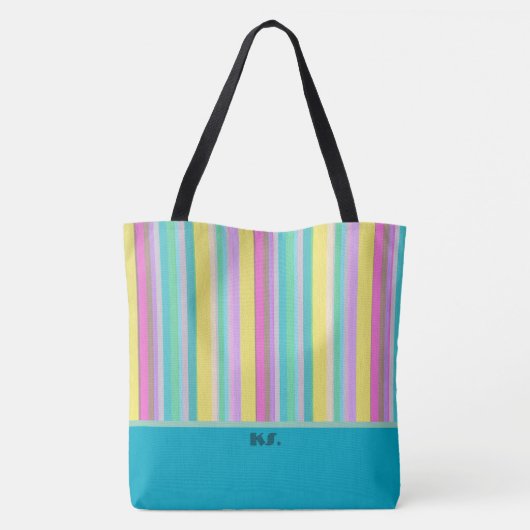 Trendfarbene Summer Stripes Tasche (Rückseite)