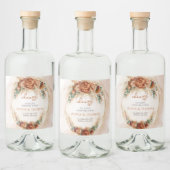 Trendfarbene Terracotta rosty burgundy pampas Alkoholflaschenetikett (Flaschen)