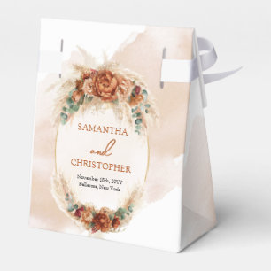 Trendfarbene Terracotta rosty burgundy pampas Geschenkschachtel