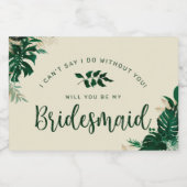 Trendfarbene tropische Blätter werden Sie meine Br Schaumweinetikett (Einzelnes Label)