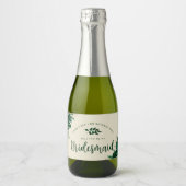 Trendfarbene tropische Blätter werden Sie meine Br Schaumweinetikett (Vorderseite)