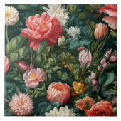 Trendfarbene Vintage Blumensammlung Fliese (Vorderseite)