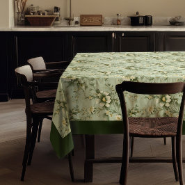 Trendfarbene, Vintage, weiche pastellgrün-weiße Bl Tischdecke