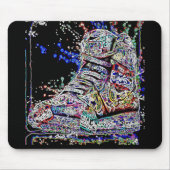 Trendfarbene Wasserfarbengraffiti Sneakers Mousepad (Vorne)