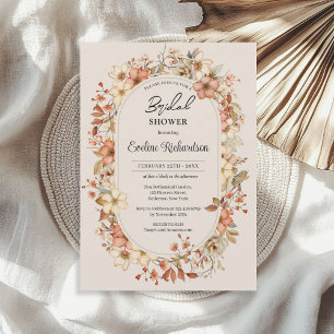 Trendfarbene Wildblumen boho arch Einladung