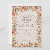 Trendfarbene Wildblumen Wiese Brautparty Einladung (Vorderseite)