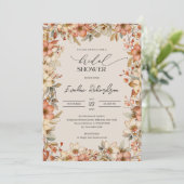 Trendfarbene Wildblumen Wiese Brautparty Einladung (Stehend Vorderseite)