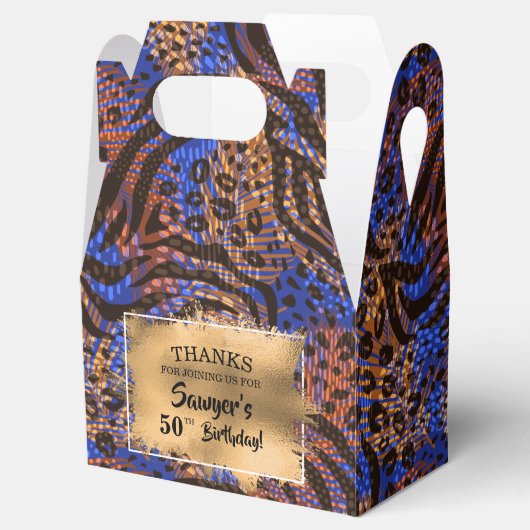 Trendfarbene Zebra Animal Print Fevor Box Geschenkschachtel (Geöffnet)