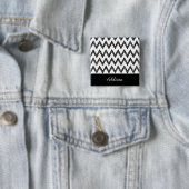 Trendfarbener Bleistift Schwarz-Weiß Zickzack mit Button (Beispiel)