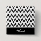 Trendfarbener Bleistift Schwarz-Weiß Zickzack mit  Button (Vorderseite)