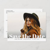 Trendfarbener Foto Abschluss Save the Date Postkarte (Vorne/Hinten)