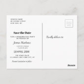 Trendfarbener Foto Abschluss Save the Date Postkarte (Rückseite)