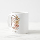 Trendfarbener Herbstgarten Letter O Kaffeetasse (Vorderseite Links)