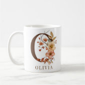 Trendfarbener Herbstgarten Letter O Kaffeetasse (Links)