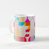 Trendfarbener Hintergrund mit einfachen Formen. Fa Kaffeetasse (Vorderseite Links)